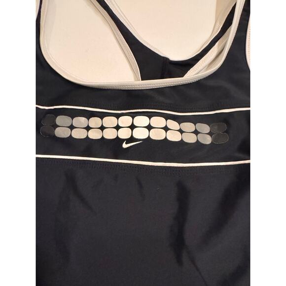 Vtg Nike One Piece Swimsuit Women's Size 12 Black Keyhole Back - Picture 2 of 5